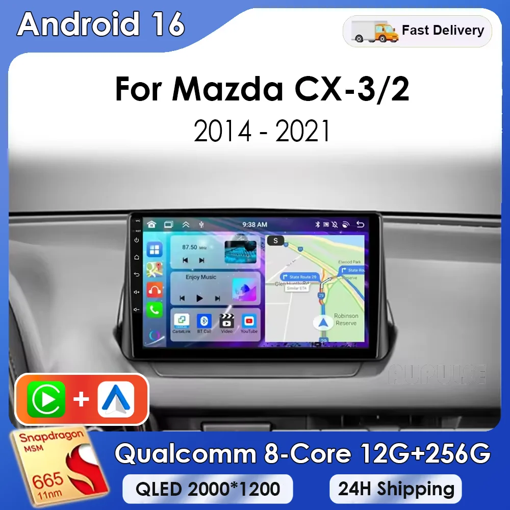 Para Mazda CX-3 CX3 Mazda 2 Mazda2 DK 2015 2016 2017 2018 Reproductor Estéreo Multimedia con Navegación GPS Android 16 Radio para Auto Carplay