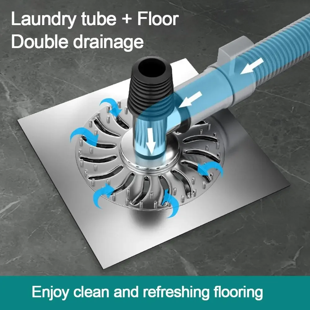 Snap Joint Washing Machine Floor Drain Cover Insect Prevention Anti-Overflow Multifunctional Tee Connector Double Purpose