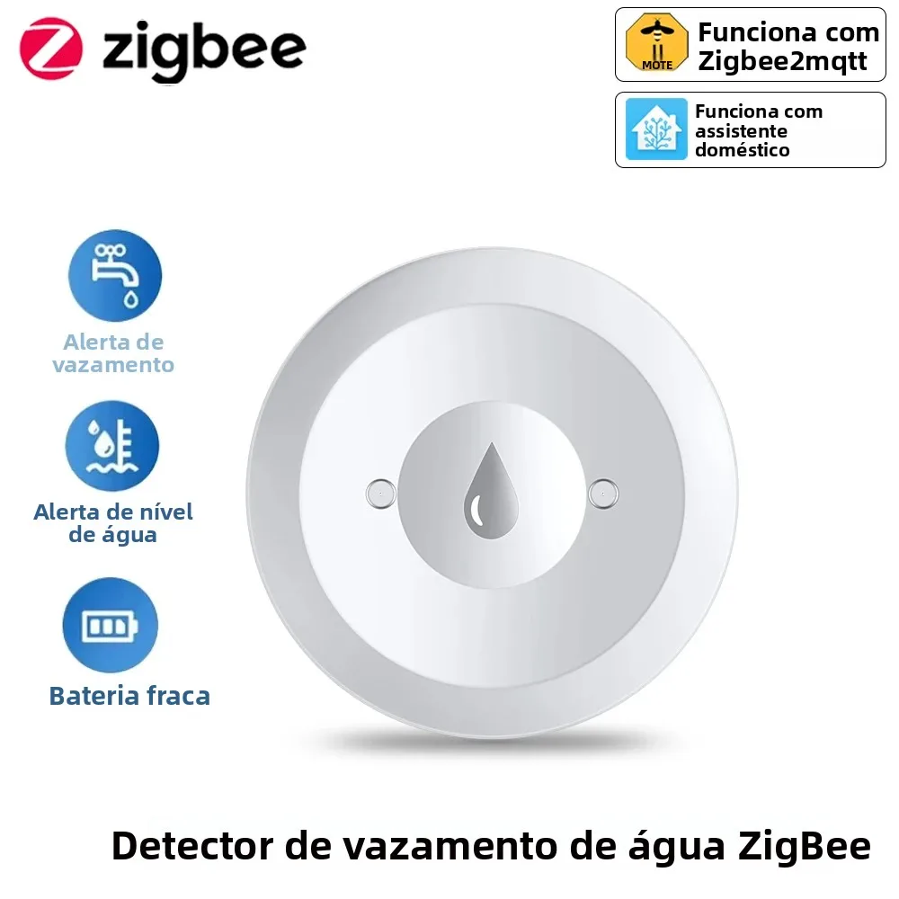 Zigbee sensor de água detector de vazamento de inundação app monitoramento remoto para cozinha/banheiro suporte assistente casa zigbee2mqtt