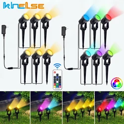 Lámpara LED RGB para exteriores, iluminación con Control remoto, para paisaje de jardín, impermeable IP65, 110/220V