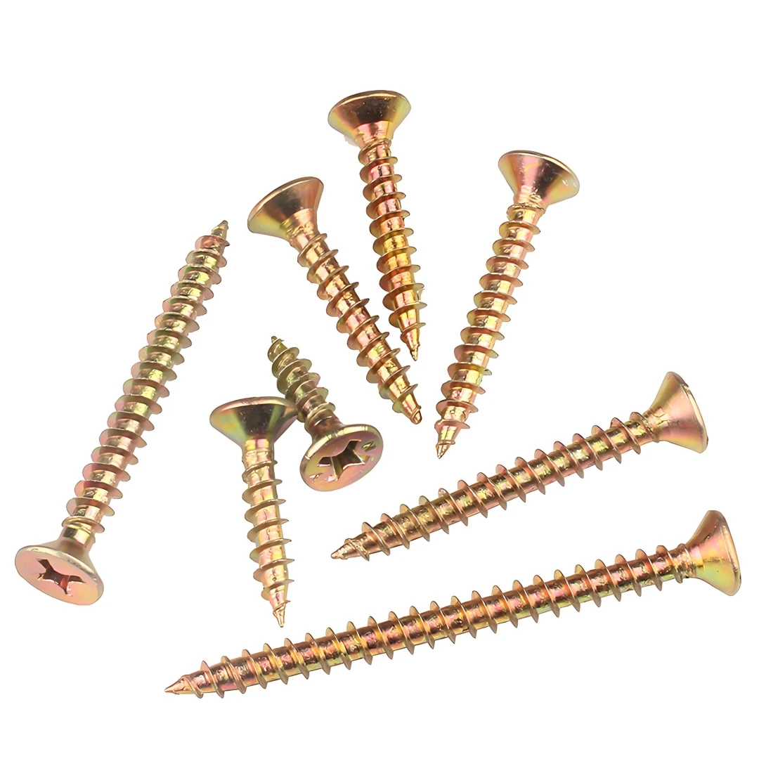 

Yellow Zinc Plated Countersunk Head C1022 Self Tapping Phillips Wood Screw Chipboard Screw