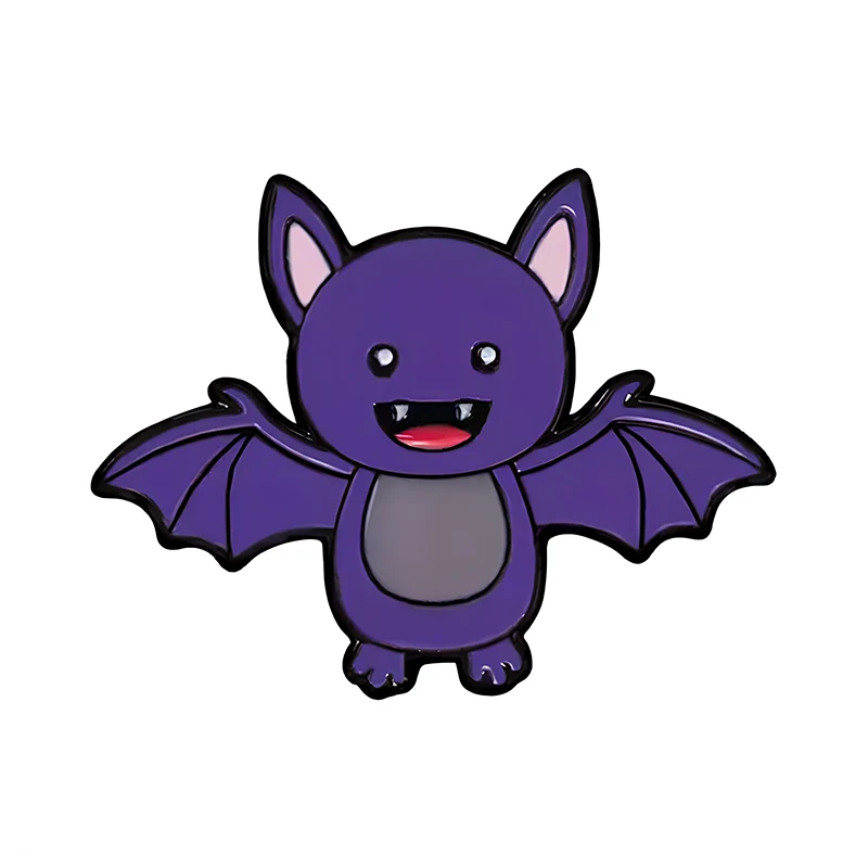 Cute Bat Pins Enamel Animal Brooch For Backpack Clothes Meta Pin Lapel Badge Fashion Friends Gifts