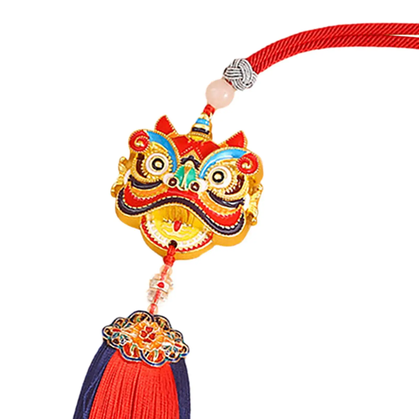 Rearview Mirror Pendant Dangle Ornament Alloy Car Accessory Feng Shui Decor Tassel Gift for Birthday Car Interior