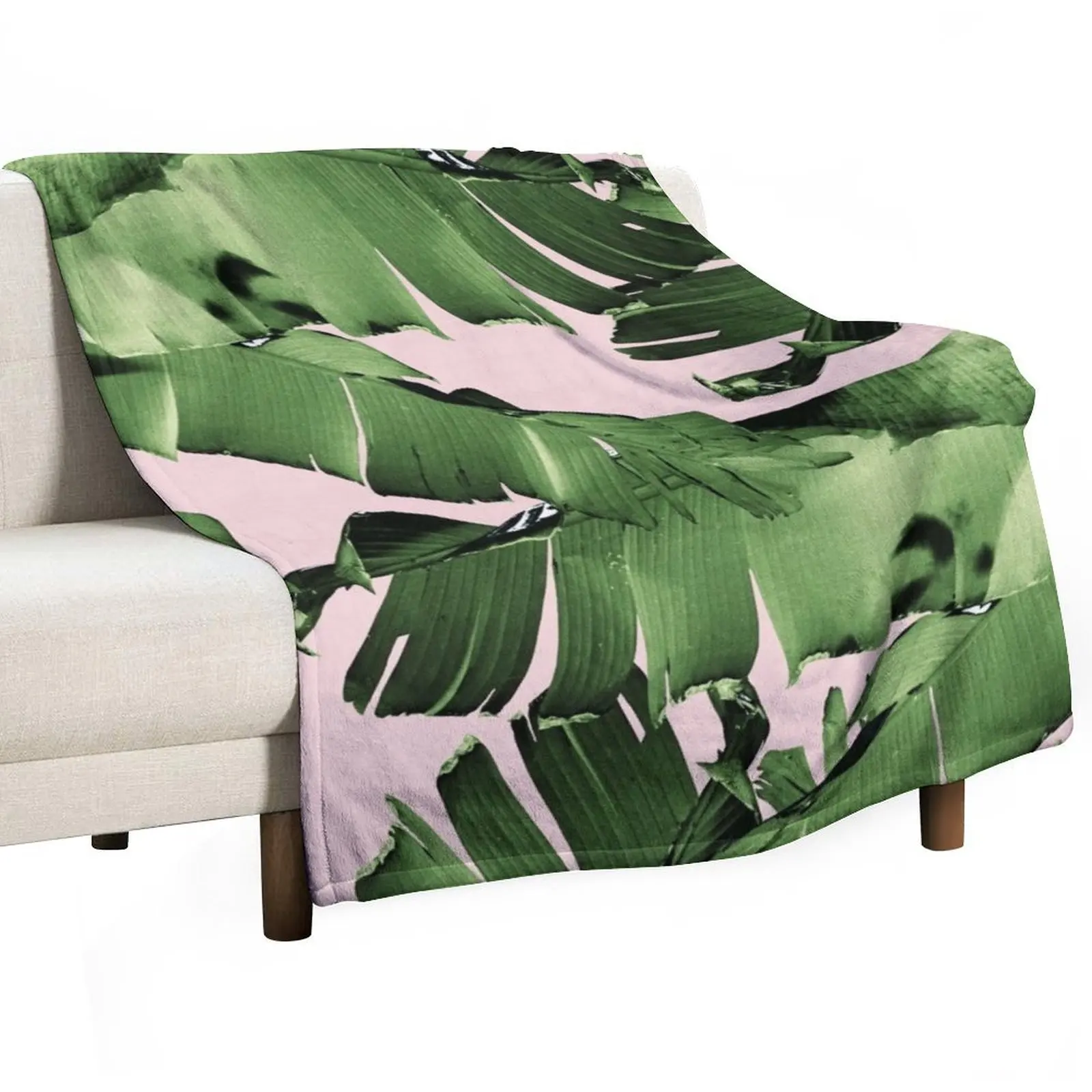 Sueño de hojas de plátano rubor # 8 # tropical # decoración # Manta artística, mantas Vintage suaves y polares