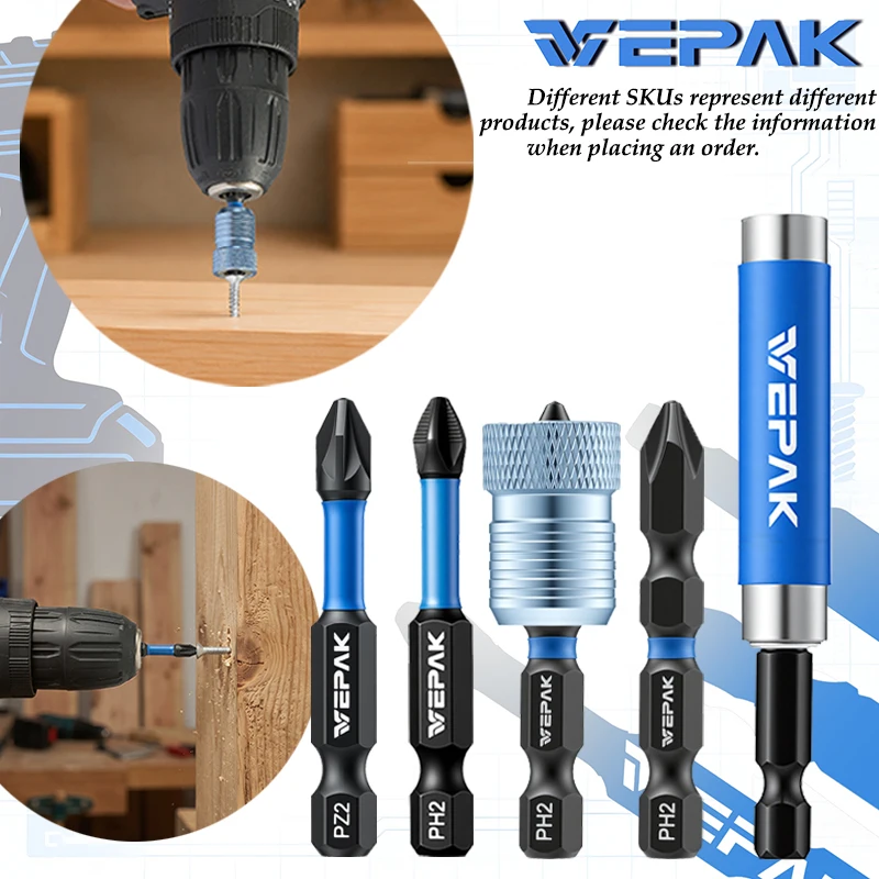 VEPAK VP1PH2050-1 VP1PH50M VP1PZ2050-1 VP1BT80-S S2 Magnetic Anti-Slip Drill Bits & Bit Extension Holder
