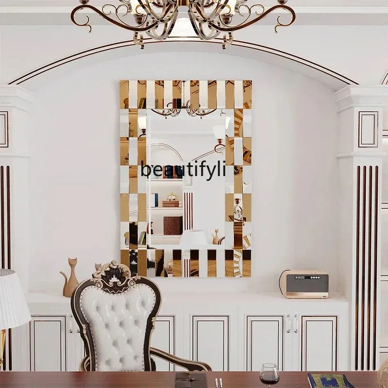 A176  Rearview mirror beauty salon everyone's room light luxury cream double axis super high makeup mirror