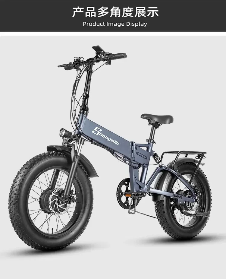Electric Bike MX21 2000W Dual Drive 48V15AH Removable Battery 20*4.0 Fat Tire Portable E-bicycle Foldable City E-Bike
