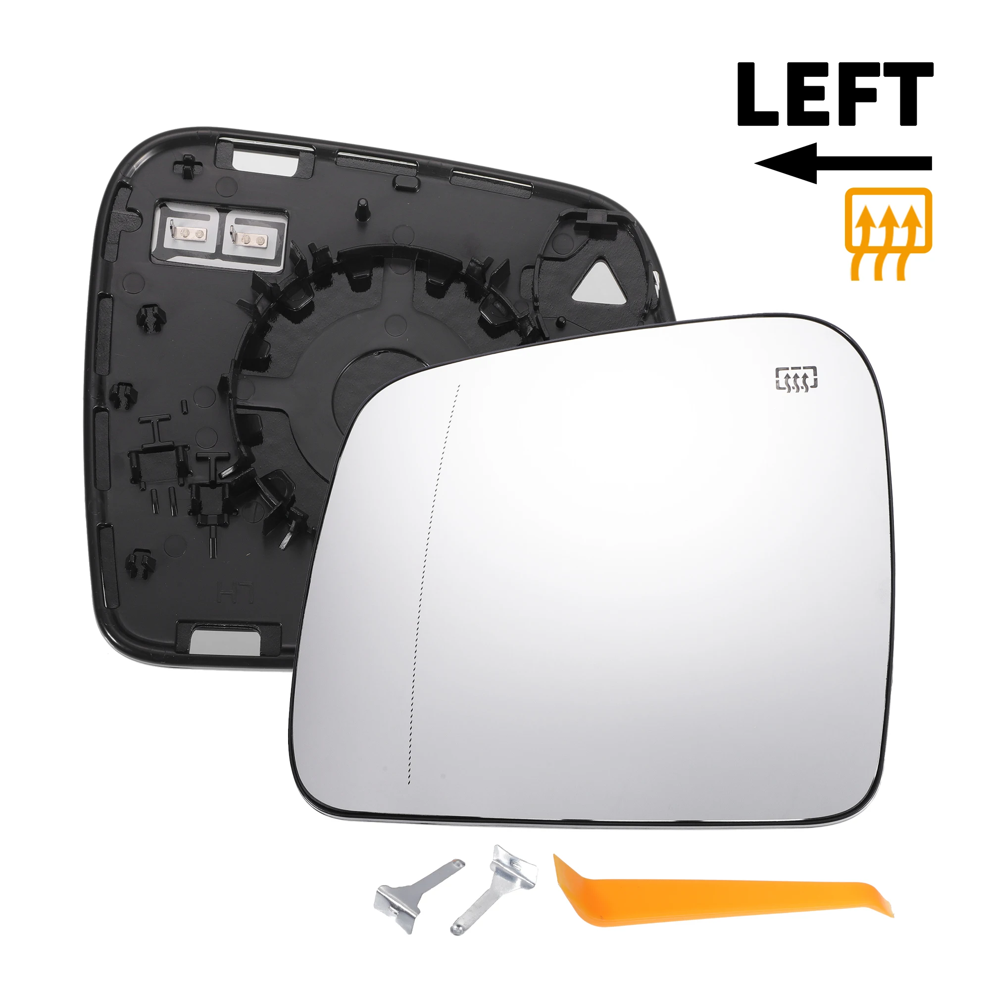 UXCELL Car Rearview White Mirror Glass Replacement With Back Heated for Dodge Durango 2014-2019 for Jeep Grand Cherokee