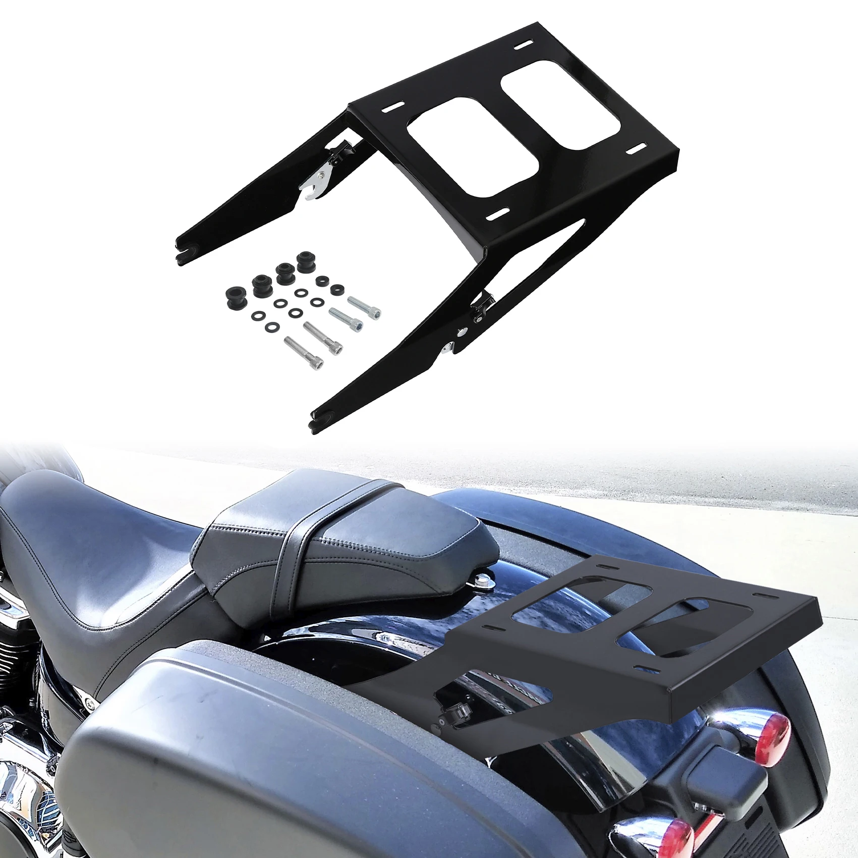 13.7" King Trunk Mount Rack Pad Fit For Harley Sport Glide FLSB 2018-Up Luggage Carrier Tailbox view 5