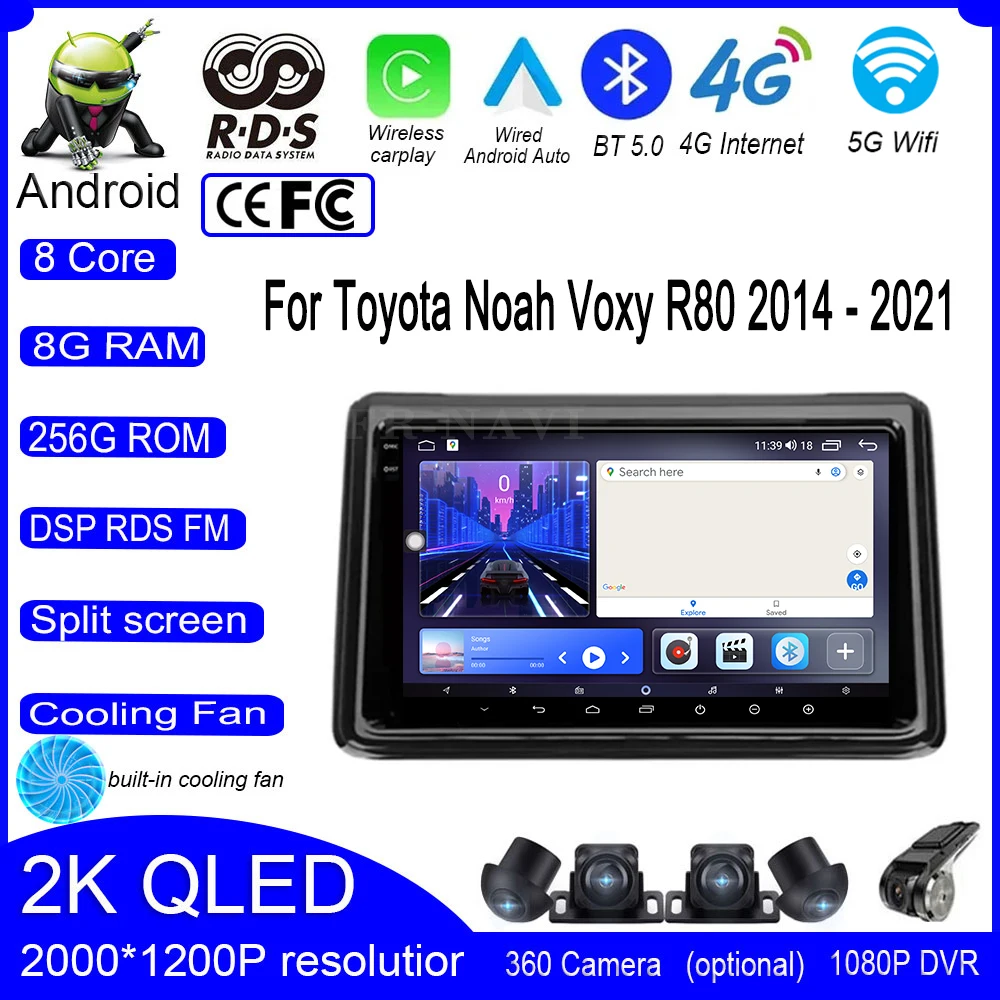 

10 inch For Toyota Noah Voxy R80 2014 - 2021 android 14 Car Radio Multimedia Video Player Android auto