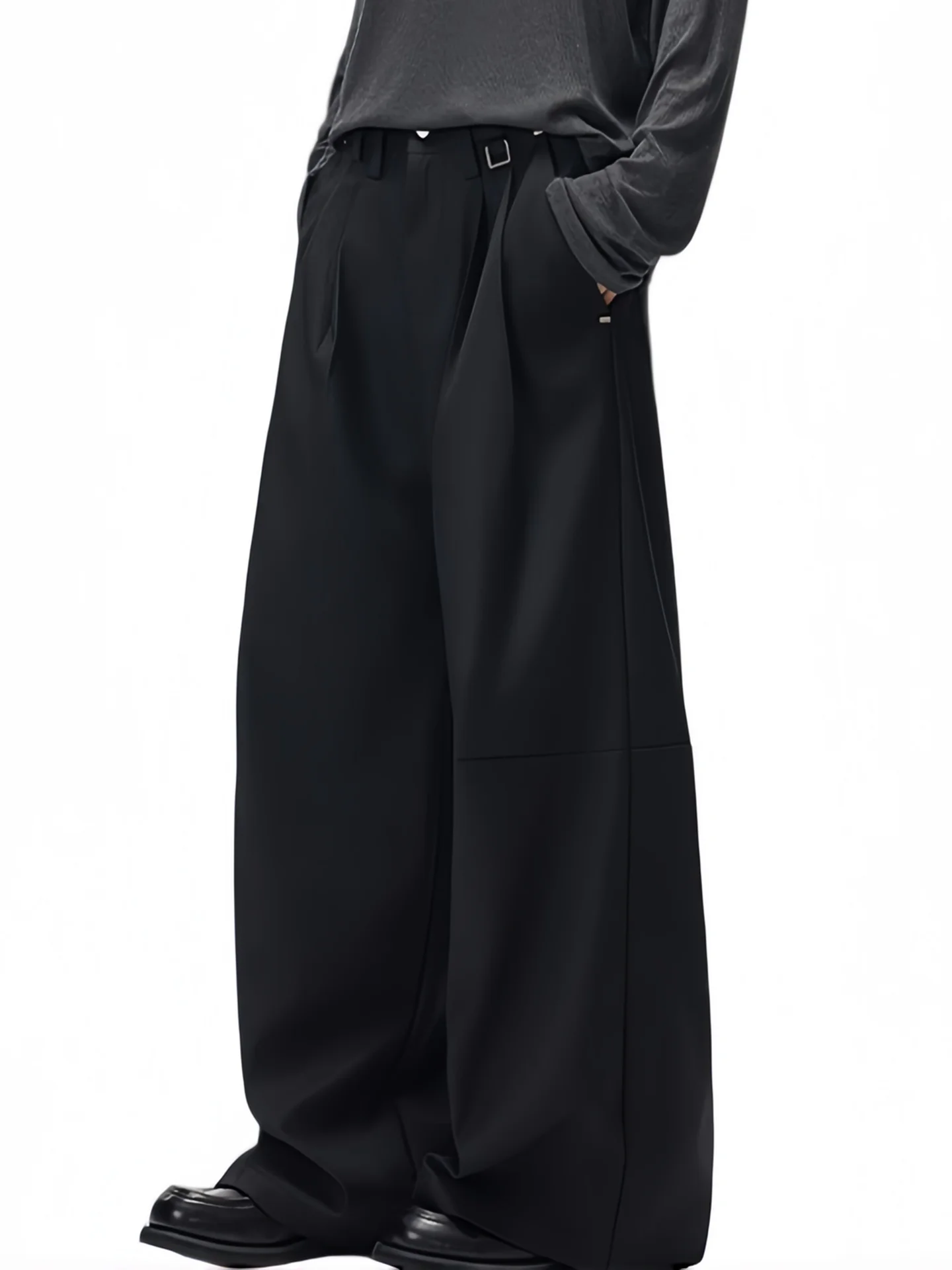 Cleanfit American Style Casual Pants Loose Drapey Pressed Pleats Unisex Polyester Fiber Wide Leg Pants for Men And Women