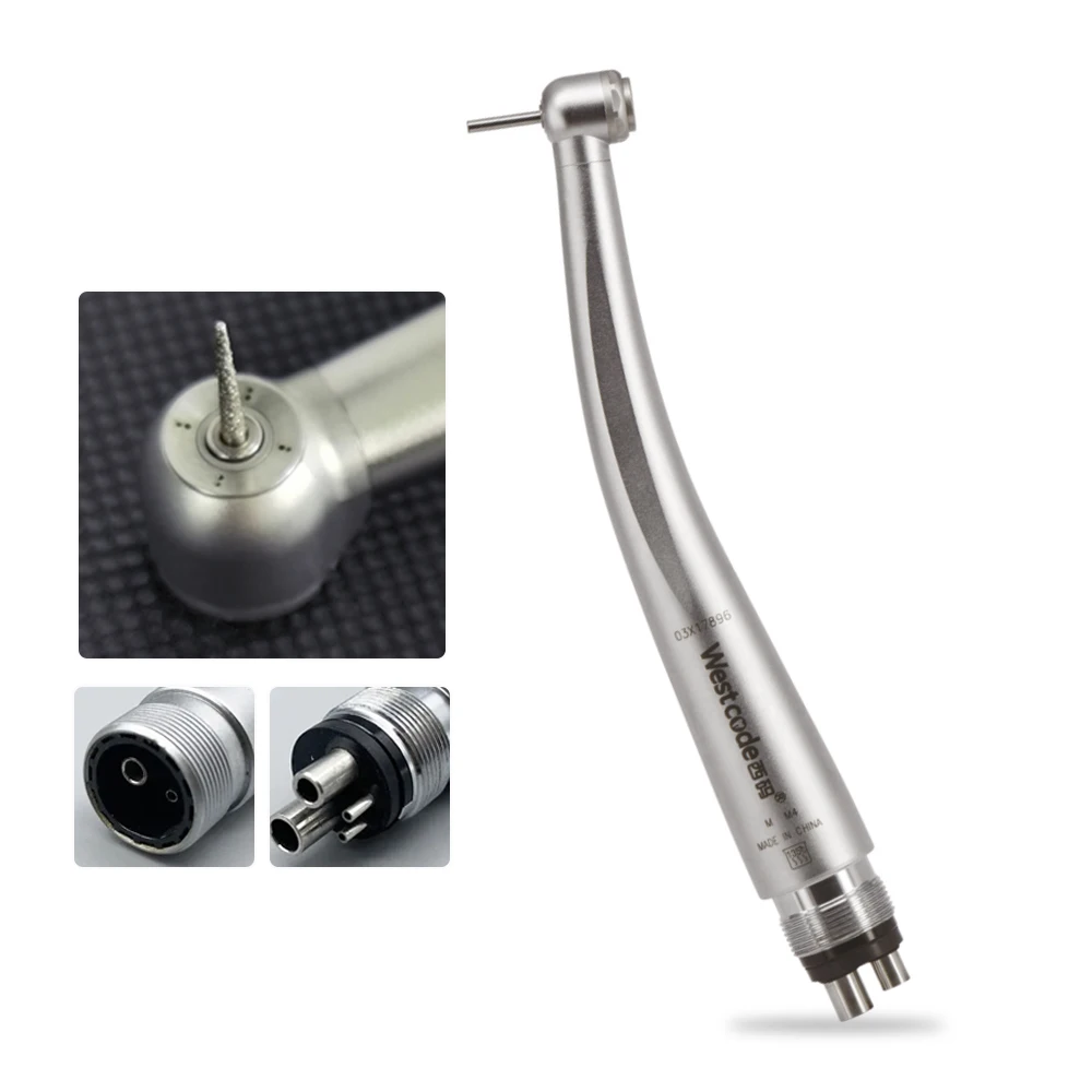 Dental High Speed Handpiece Air Turbine Push Button Ceramic Bearing Rotor 4 Water Spray 2/4 Holes