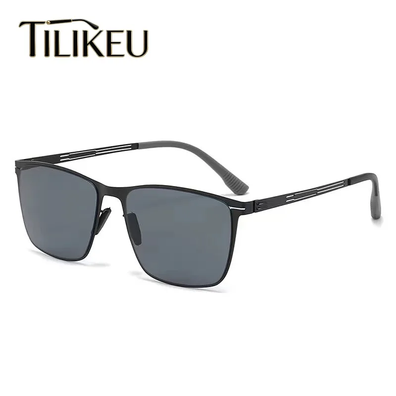 German Ultra Light Stainless Steel Nylon Sunshade Driving Polarized Sunglasses Classic Screwless Eyewear UV400 Men Sun Glasses