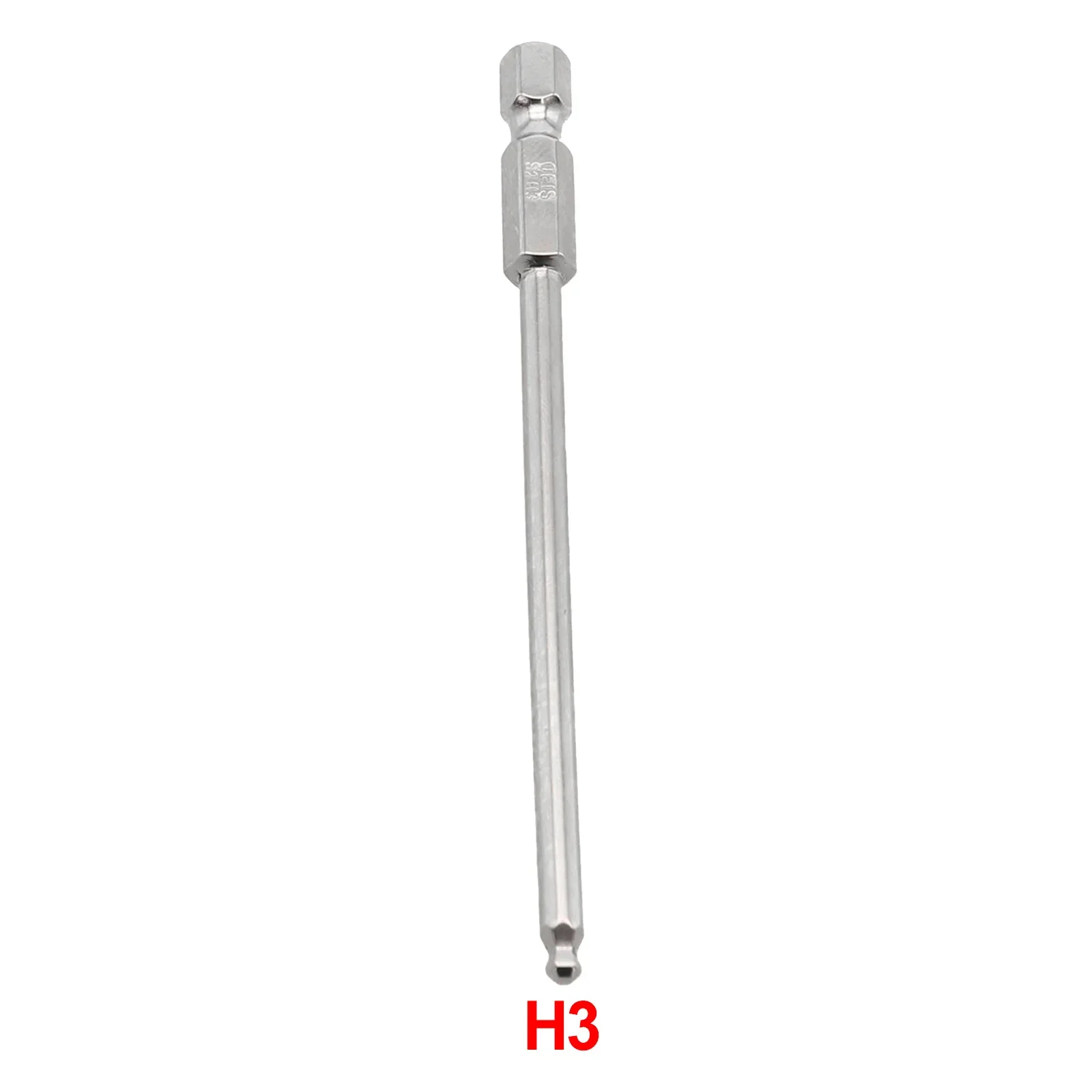 High Precision Magnetic Driver Bit, Ball End Hex Screwdriver Bit, 100mm Long Hex Bit, Heat Treated for Durability 1pc