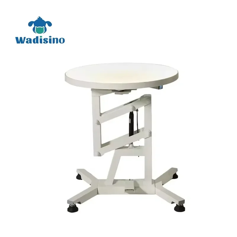 Electric Adjustable Round Pet Grooming Table Foldable Rubber Top with Inflatable Lift Portable Height Control for Dogs Cats