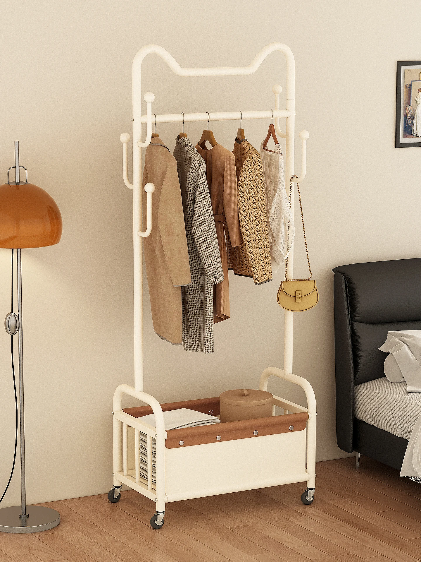 

Напольная вешалка для одежды для спальни, роскошная креативная многофункциональная вешалка для хранения одежды Drng Ra Hat Ra, органайзер для гардероба