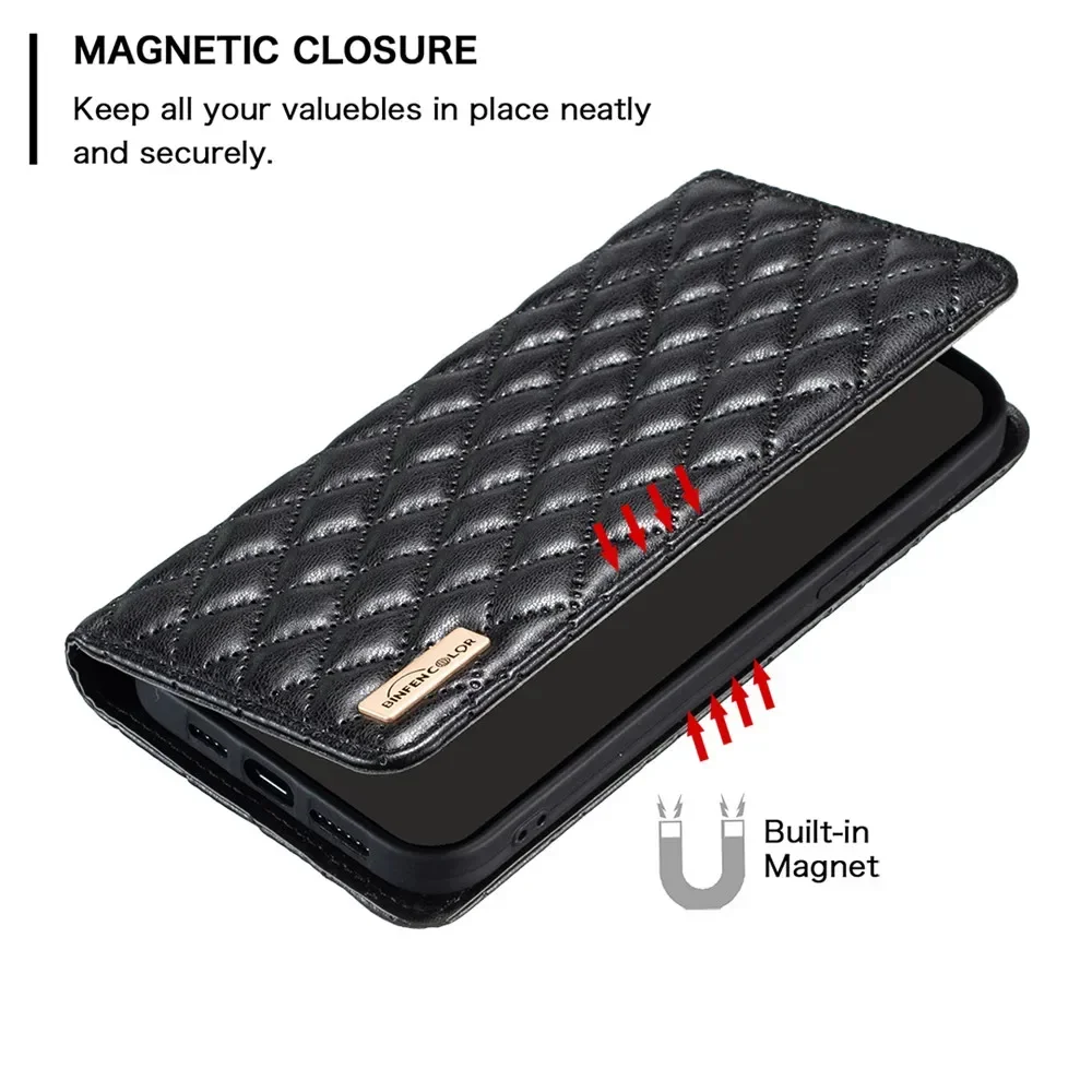 Luksusowe etui do Samsung Galaxy S24 FE 5G 2024, magnetyczne skórzane etui z klapką do Samsung S24 S23 S22 S21 Ultra S20 Plus Funda