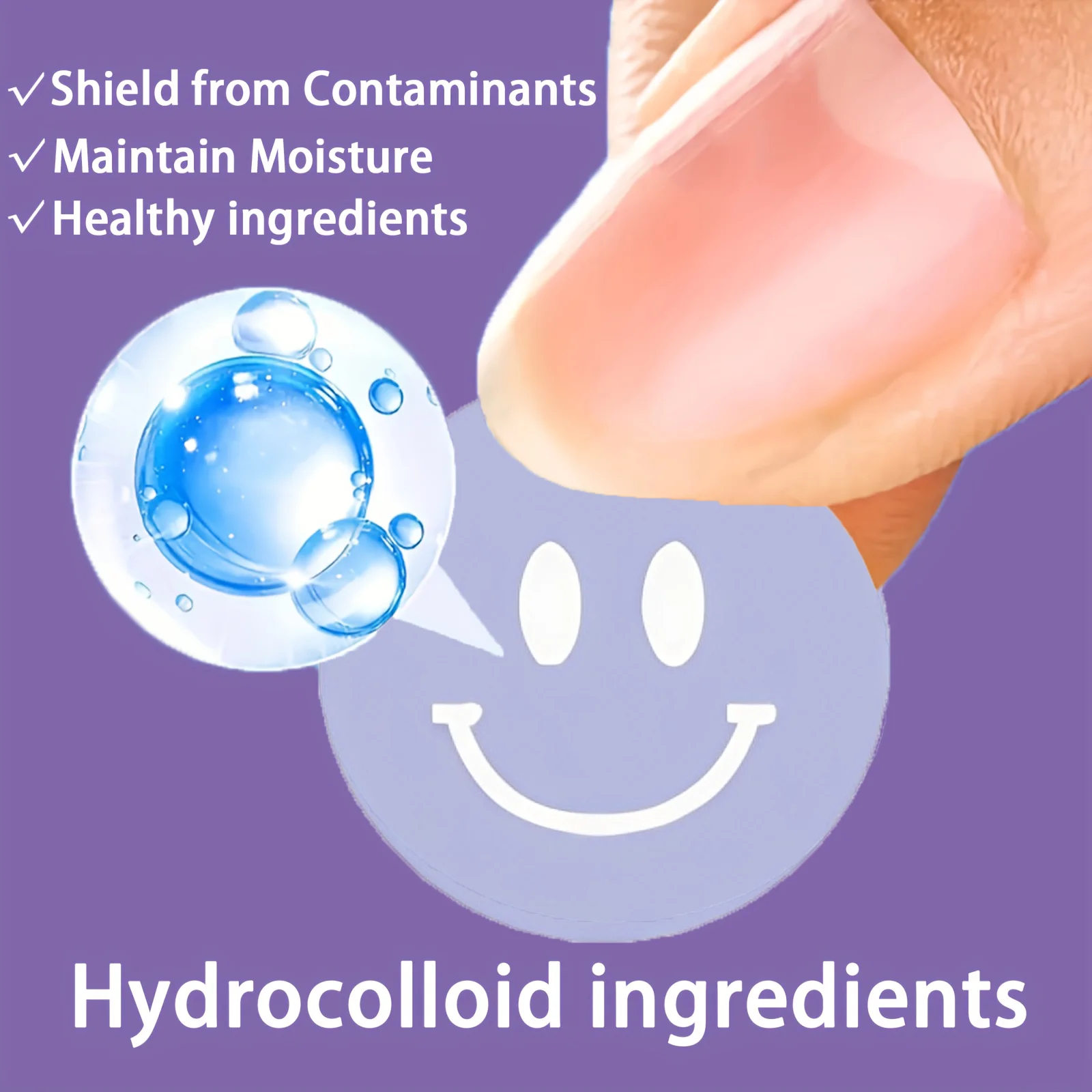 رقعة حب الشباب الغروانية المائية غير المرئية المقاومة للماء لتنظيف الوجه، ملحقات أداة جوهر مناسبة لجميع أنواع البشرة