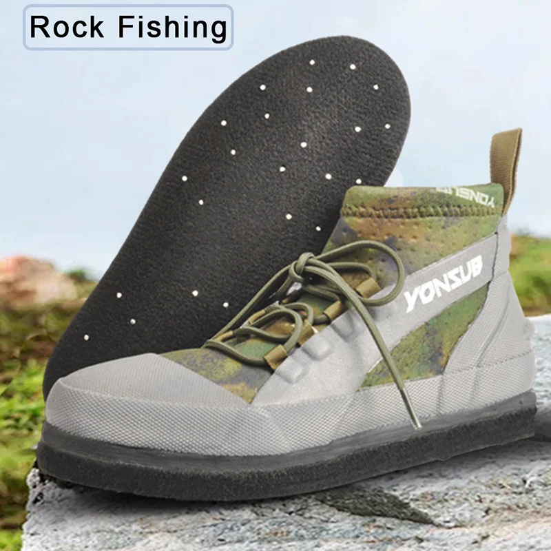 Fishing Hunting Shoes, Reef Rock Felt Rubber Spikes Sole Fishing Shoes,  Man Women Professional Fishing Shoes, Upstream Shoes