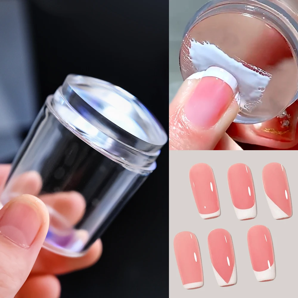 

1pcs Nail Stamping Plates Clear Jelly Nails Art Stamper Scraper Set Print Silicone French Gel Design Manicure Accessories Tools#