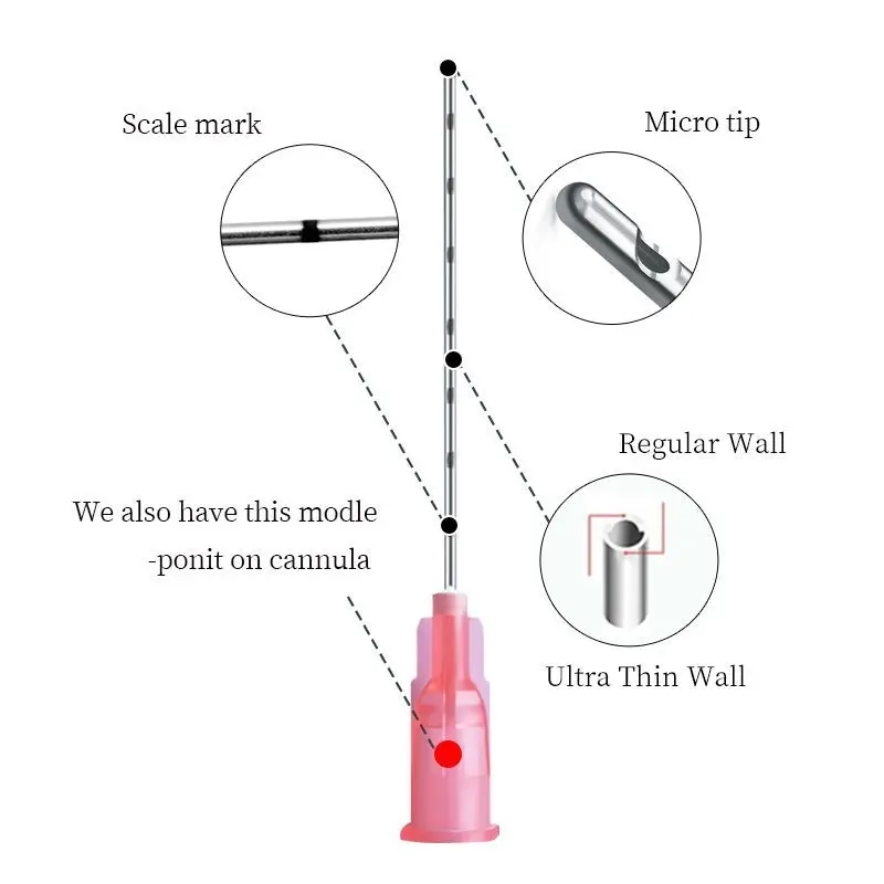 Blunt Tip Micro Cannula Needle for Injectable Hyaluronic Acid Fillers