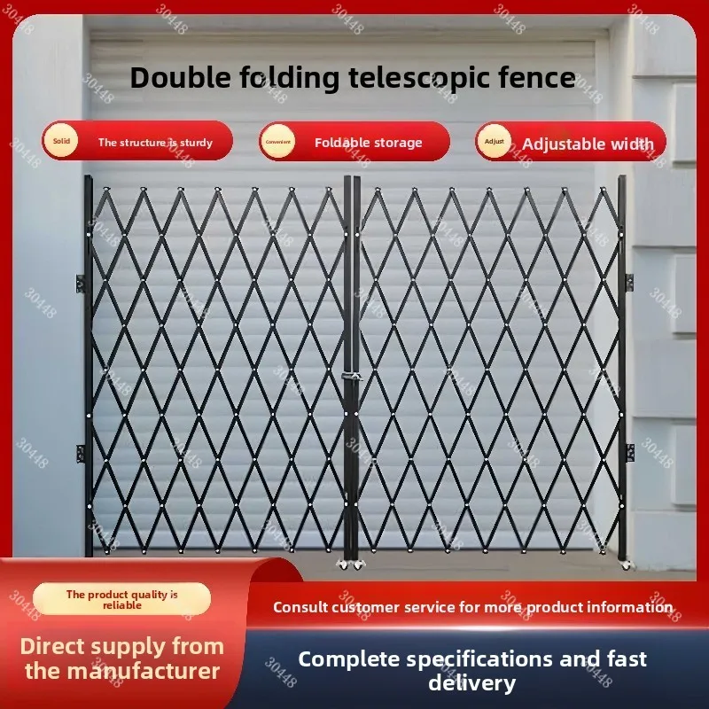 Custom Foldable Telescopic Gate Sliding Door Cargo Elevator Protective Fence Lightweight Ventilated Door for Home and Shop