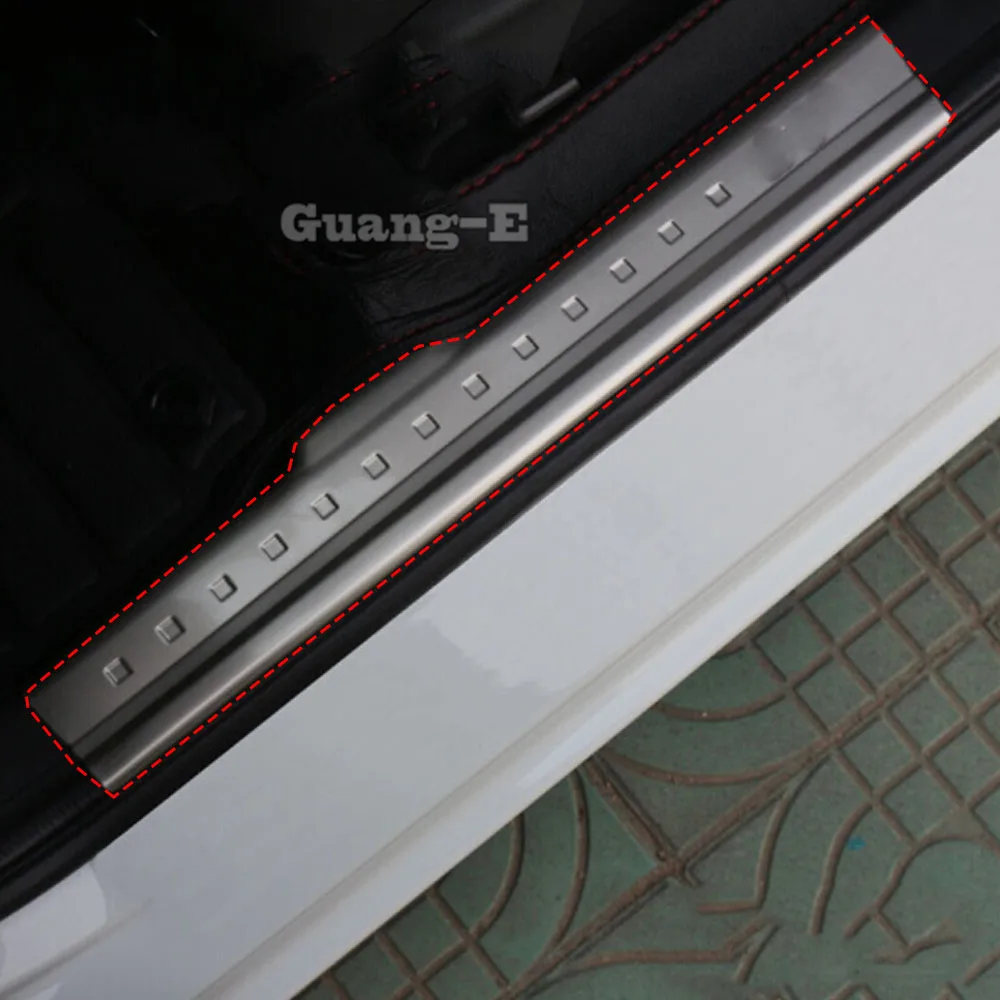 Car Cover Stainless Steel Pedal Door Sill Scuff Plate Cover Inner Built Threshold  For Honda Fit Jazz 2014 2015 2016 2017