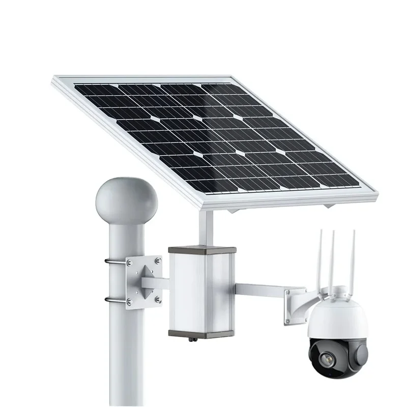 80W Solar 4G PTZ Camera, 20X Zoom Night Vision Outdoor CCTV