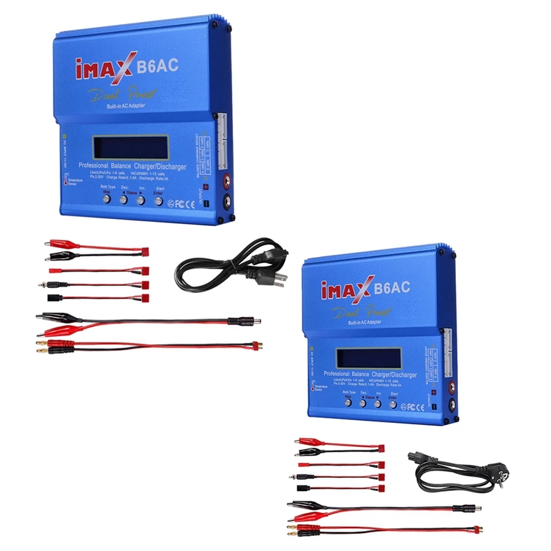 For IMAX B6AC 80W RC Balance Charger+T Plug Cable Digital Li-Ion Life Nimh Nicd PB Lipo Battery Discharger