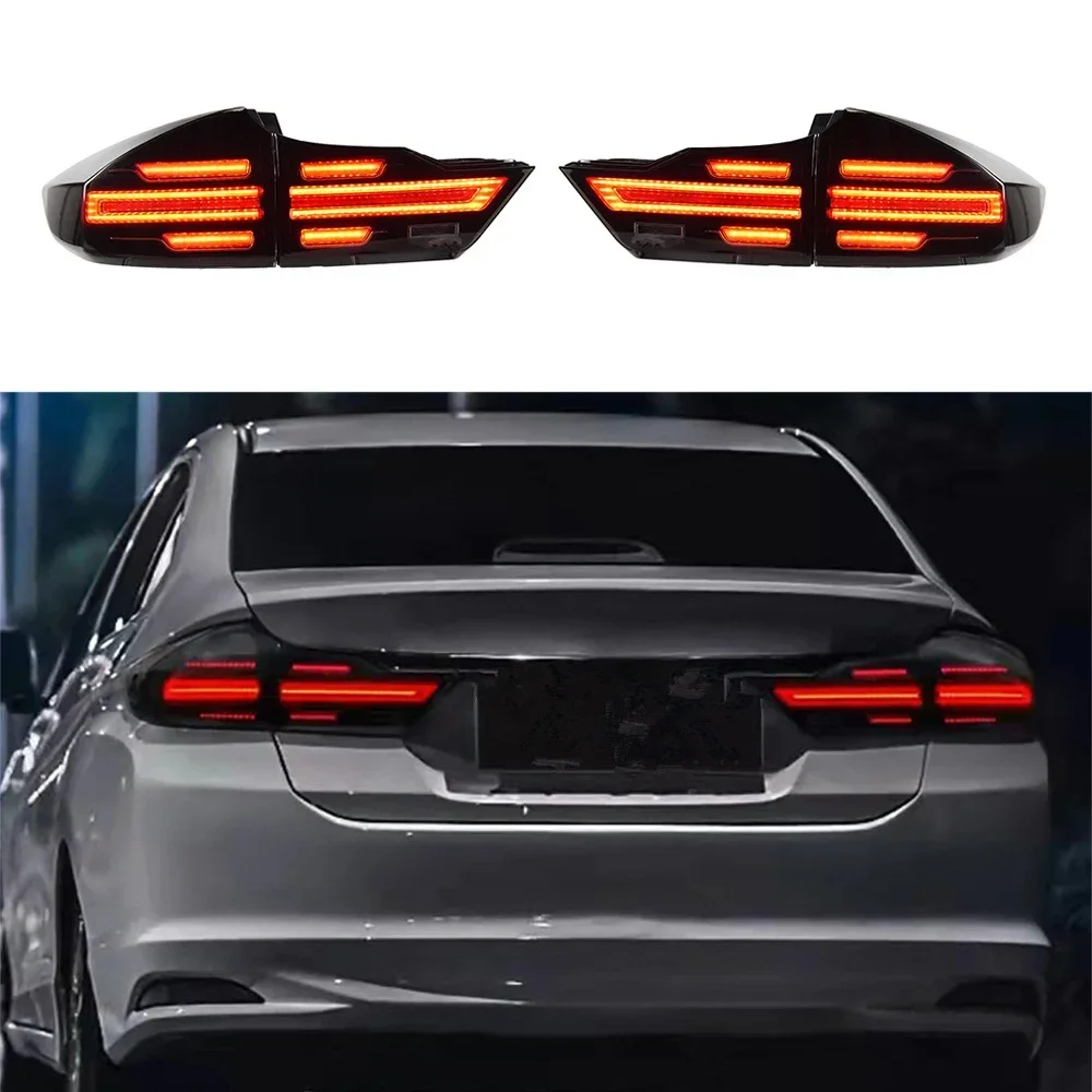 1 Pair Car LED Rear Lamp Lights With Running Lamp+Brake+Reverse+Rear Fog Lamp+Dynamic Turn Signal For  2016-2021 Honda CITY