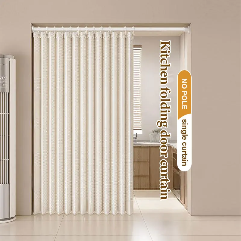 Foldable Door Curtain Blackout Privacy Protection No Shadow See Through with Hooks for Bedroom Bathroom Ground Floor Window Prev