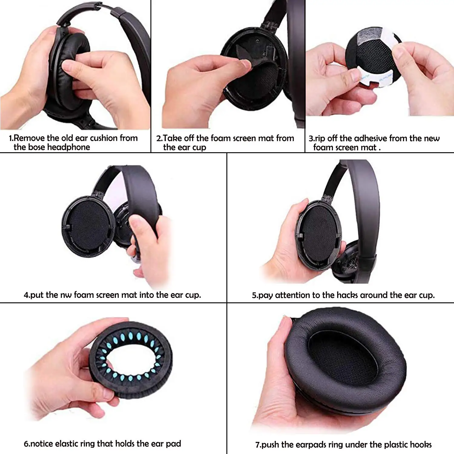 Replacement Soft Foam Sponge Headphone Ear Pad Cushion For BOSE QC2 QC25 QC35 QC15 AE2 SoundLink SoundTrue Around-Ear II AE2