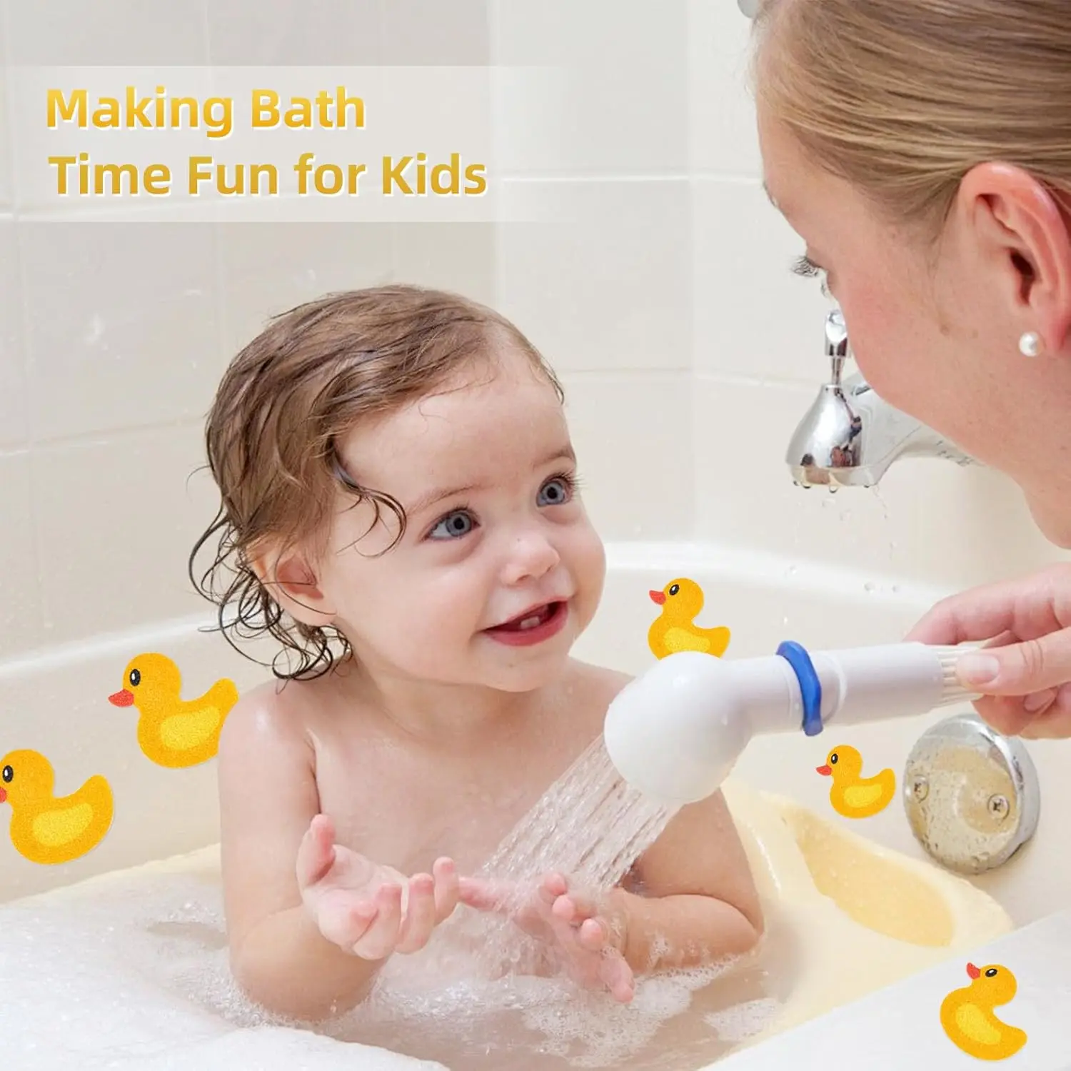 

20 PCS Cute Duck Non Slip Bathtub Stickers for Kids Bathtub, Adhesive Decals Scraper-Safety Bathroom Tubs, Shower Floor, Stairs