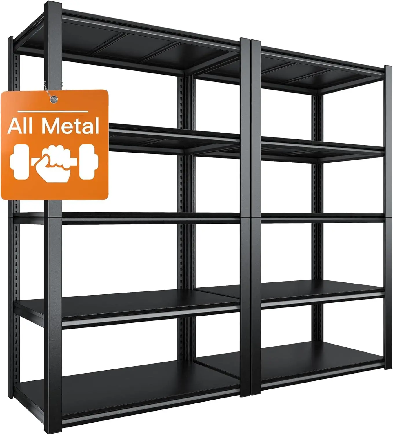 Raybee Garage Shelving 2000LBS Heavy Duty Storage Shelves Adjustable 5 Tier Metal Shelves for Storage Garage Shelves Storage