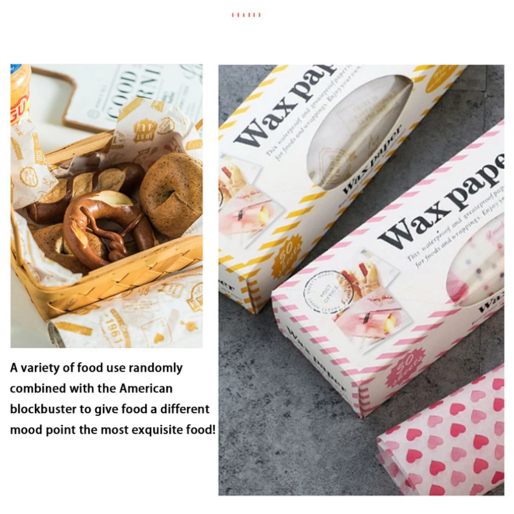 

Printed Food Wrapping Paper Sturdy And Stable Food Grade Wax Paper Waxed Paper Dim Sum Pad Paper