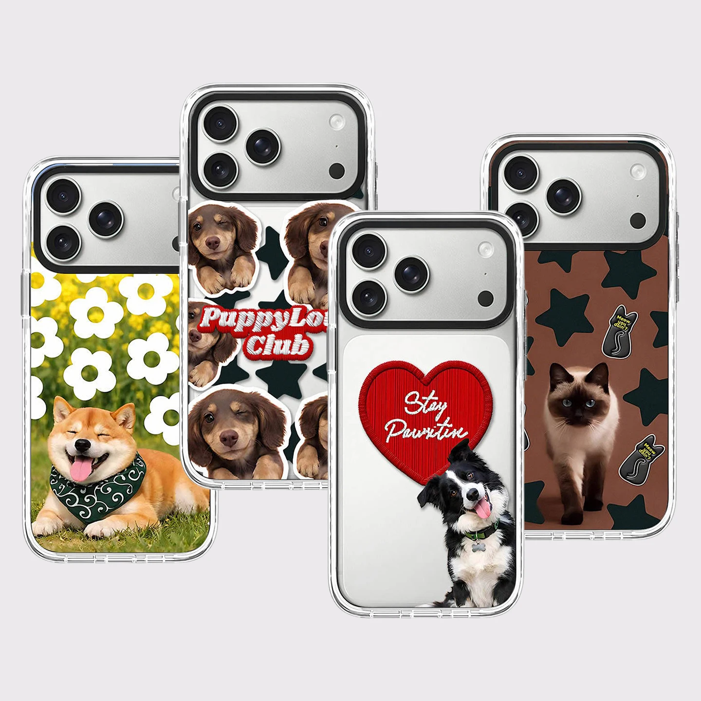Puppy Love Cute White Border Magnetic Phone Case Cover for IPhone 13 14 15 16 17 Pro Max Case for IPhone Air