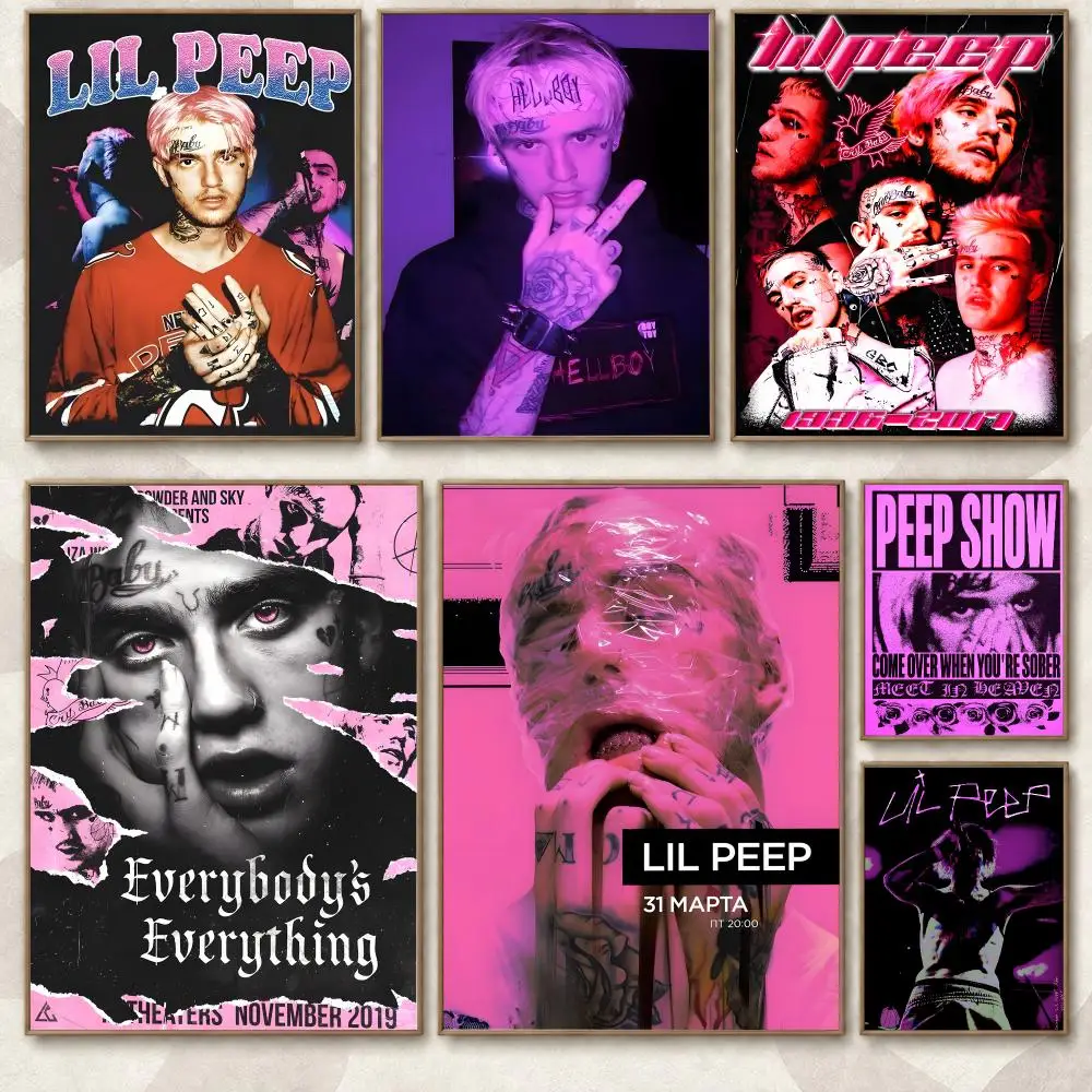 Lil Peep Singer Album Emo Rap Music Style Aesthetic Poster Aesthetic Art Print for Bedroom & Living Room Decor, Unframed