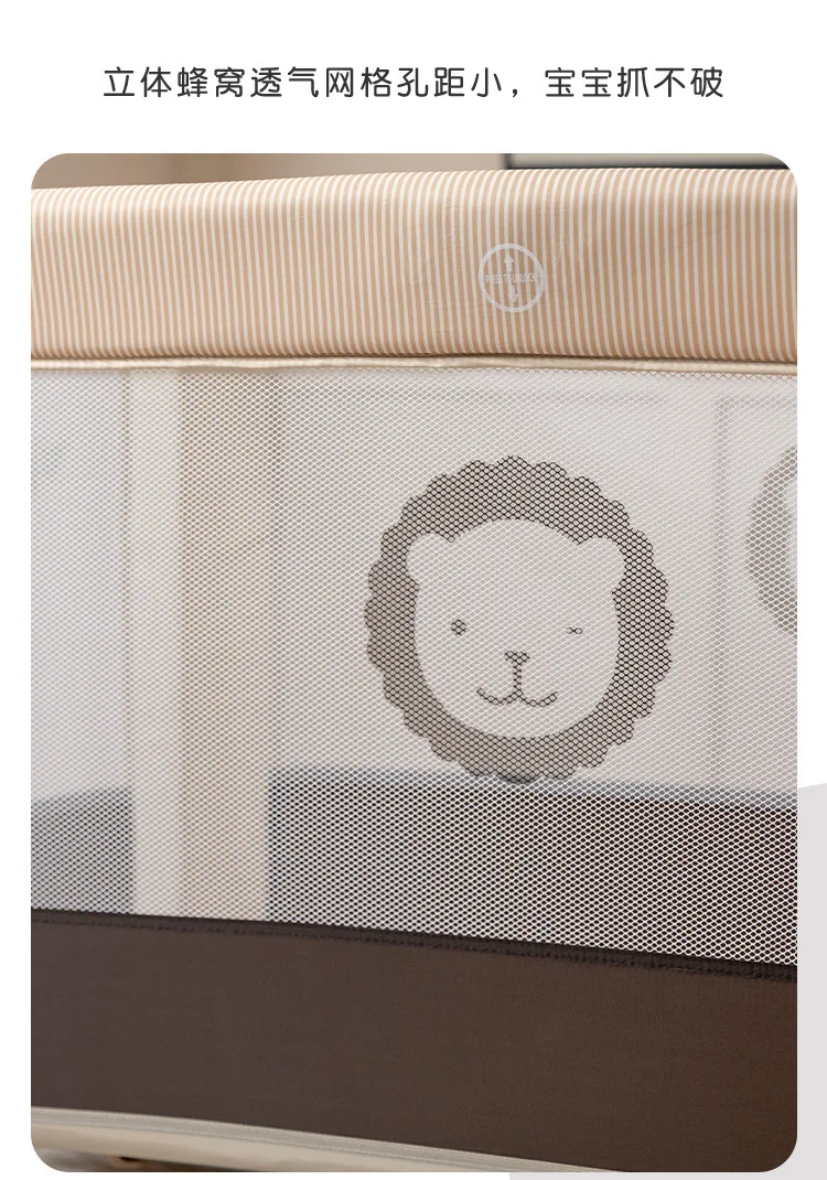 Crib Portable Lightweight Foldable Newborn Movable Crib Game Bed with Mosquito Net