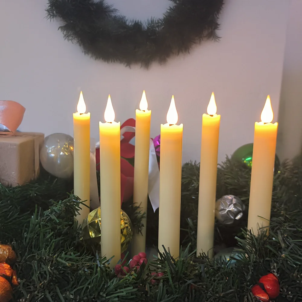 Bougies de Table de noël avec télécommande, scintillantes, sans flamme, pour dîner de mariage, décoration de la maison