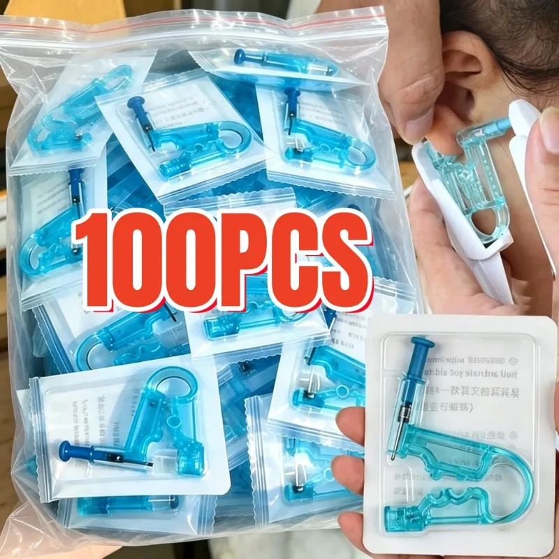 100/1PCS Ear Piercing Gun Women Men Disposable Safety Nose Earring Piercer Tool Asepsis No Pain Body Jewelry Tools
