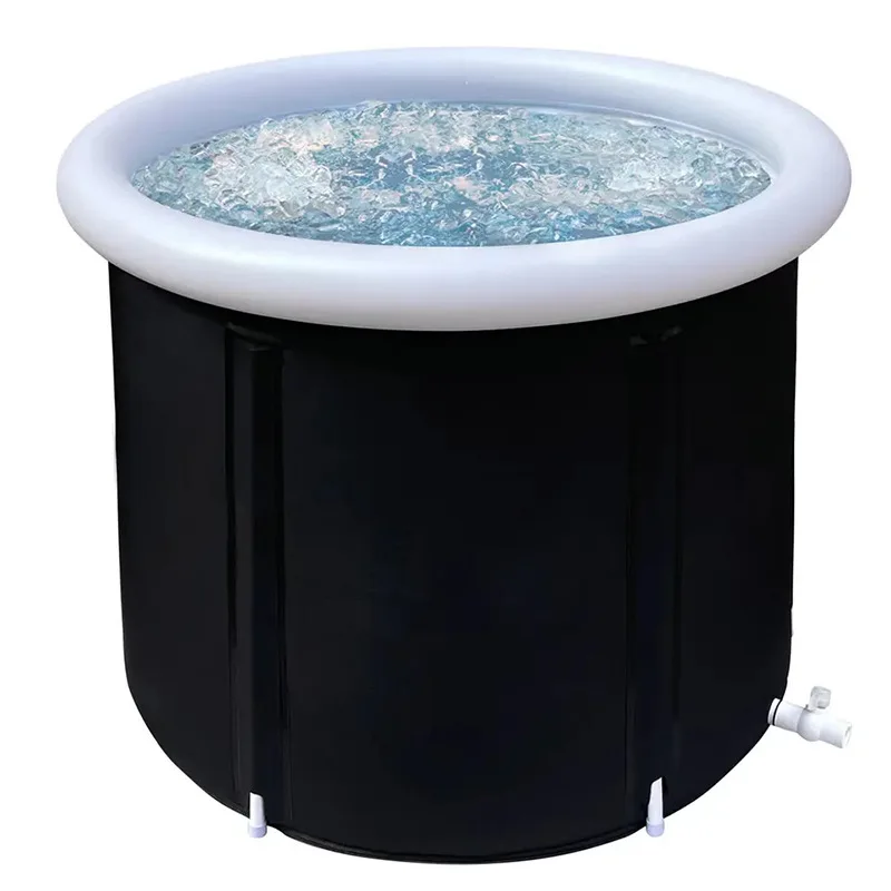 Large Ice Bath Tub Outdoor with Portable Bathtub Athletes Cold Water Therapy Tub Folding Bath Bucket PVC Spa Bathtub