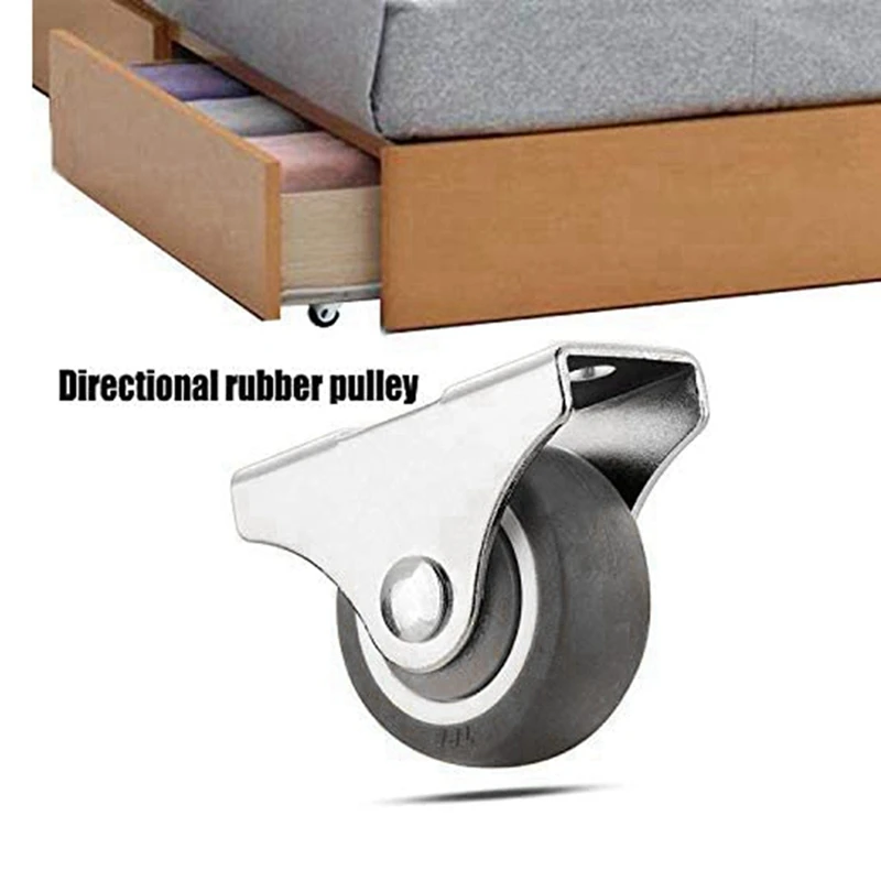 Mini ruedas móviles direccionales para muebles, ruedas fijas pequeñas de 25Mm, 12 piezas
