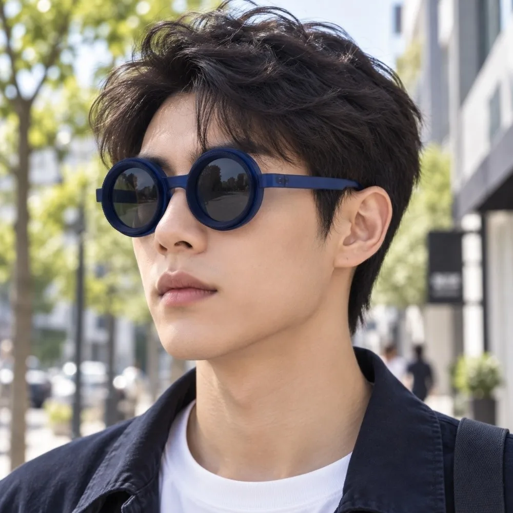 Vintage Polarizing Round Sunglasses Rotatable Lightweight Adjustable Zoom Sunglasses Elegant Convenient Stylish Sunglasses
