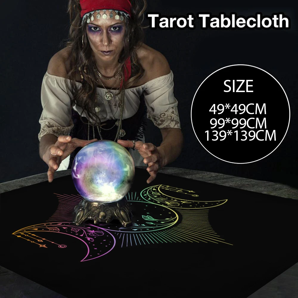 Triple Moon Goddess Tarot Tablecloth Velvet Altar Cloth Astrology Oracle Card Pad Divination Special Crystal Pendulum Dropship