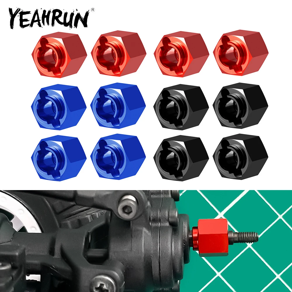 YEAHRUN 4Pcs Metal Wheel Hub Axle Extended Adapters for Redcat Ascent 1/18 RC Crawler Car Upgrade Parts Accessories