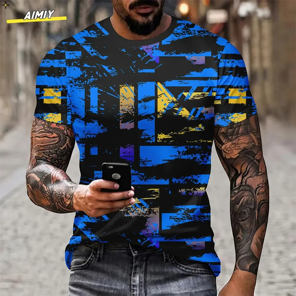 

Summer Graffiti 3D Print Men's T-shirts Streetwear Polyester 0-Neck Loose Short Sleeve Tops Casual Loose Tee Shirts Men Clothing