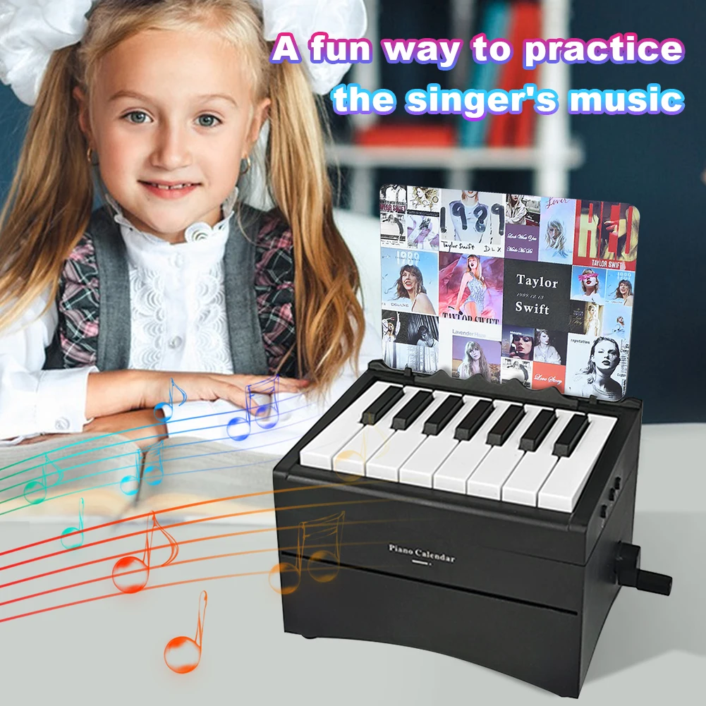 BT Taylor Piano Calendar 2025 أوراق الموسيقى لعبة البيانو القابلة للعب أجندة مكتبية /رزنامة مكتبية مع 27 بطاقة تقويم الموسيقى 52 أغنية هدايا لمحبي