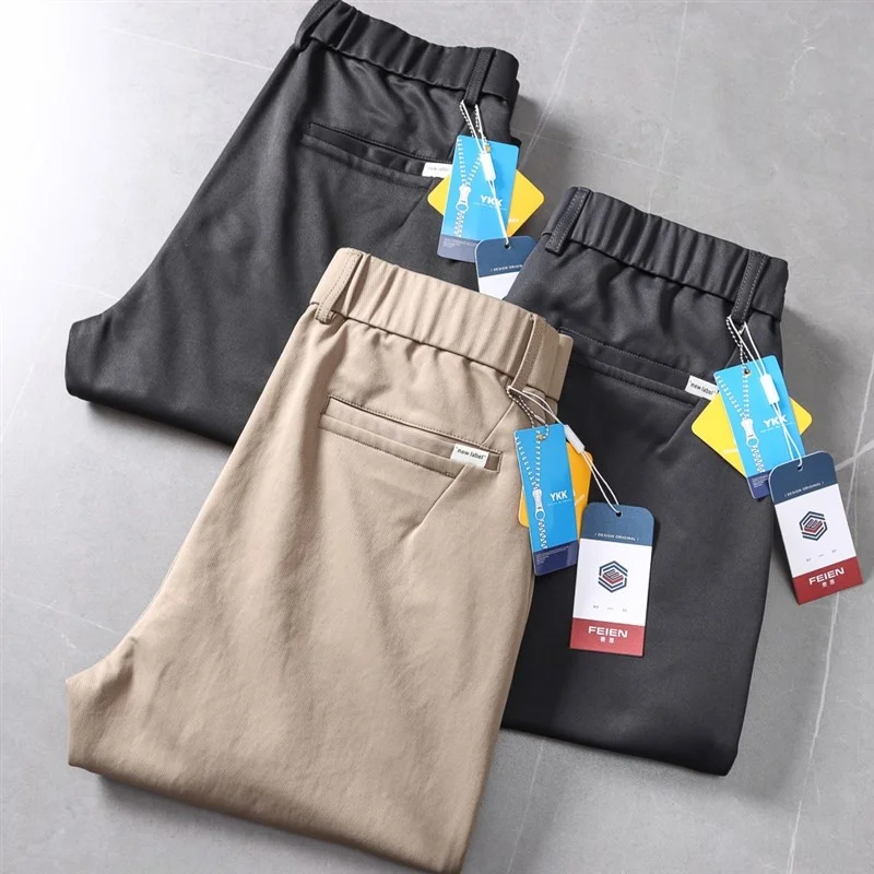 

Высококачественные осенне-зимние брюки с эластичным поясом, облегающие, прямого кроя, повседневные, модные, городские, стильные