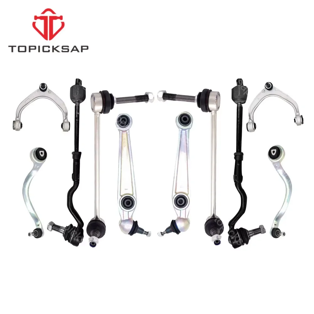 TOPICKSAP 12Pcs Front Upper Lower Control Arm Sway Bar Link Tie Rod End Kits for BMW X5 X6 E70 E71 E72 2007 2008 - 2013 2014
