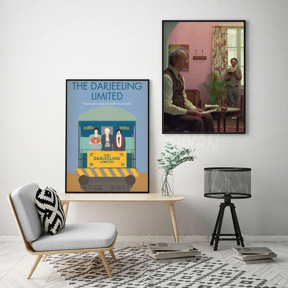 1 قطعة 23 تصاميم ويس أندرسون فيلم دارجيلينغ المحدودة ورق أبيض ذاتية اللصق ملصق فني ورق مقاوم للماء ملصق جدار ديكور #3